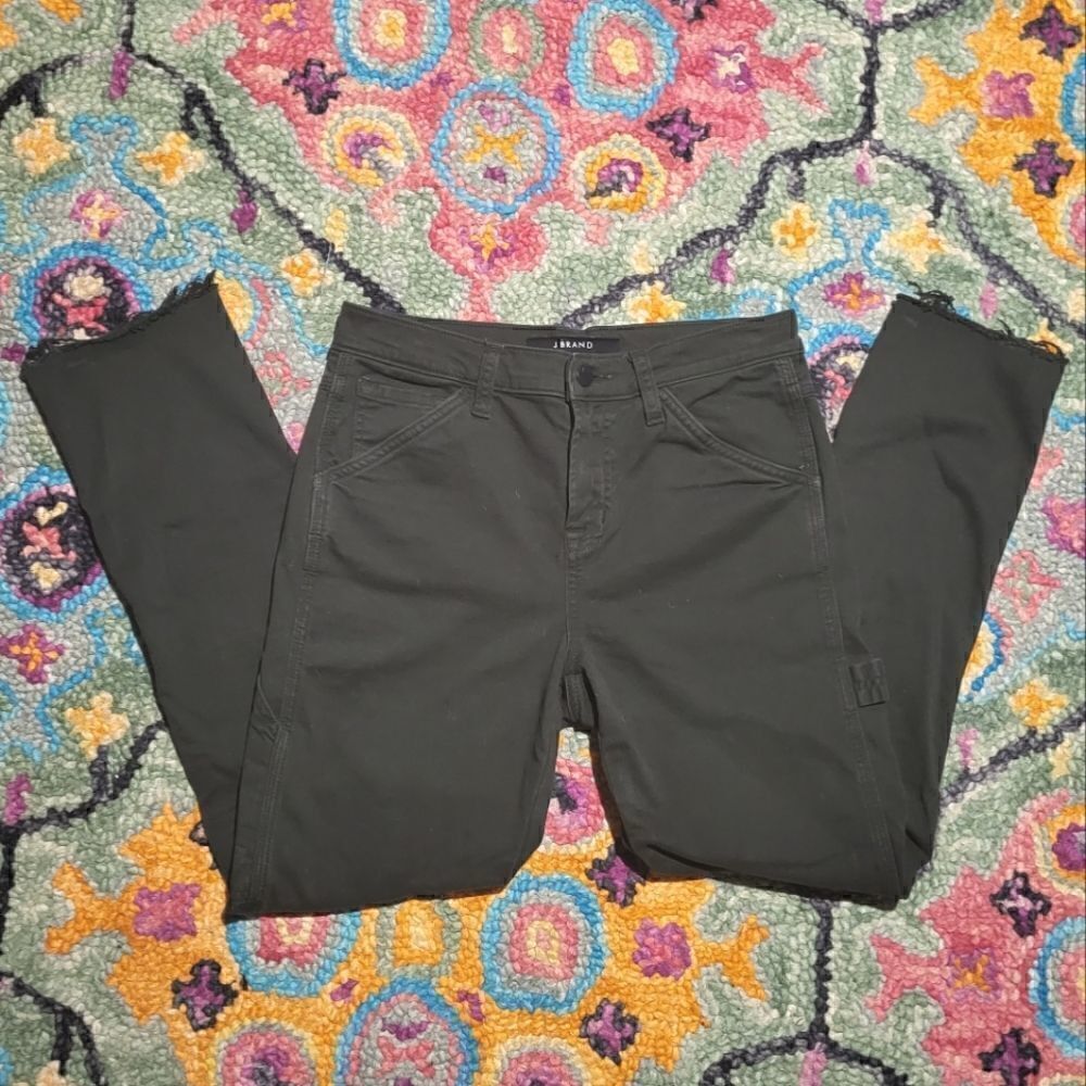 J Brand Carpenter Slim Jeans Raw Hem Green Women's 25